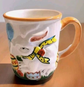 Easter Mug Bunny Cup Multicolor Coffee Tea New Raised Decor Holiday Ceramic Gift - Picture 1 of 5