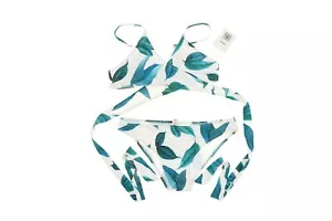 Cupshe 267404 Women Bikini Set Swimwear Green/White Size M - Picture 1 of 2