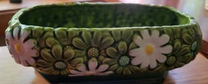 Vintage Relpo #5976 Green Planter With White Daisies, in great condition with... - Picture 1 of 5