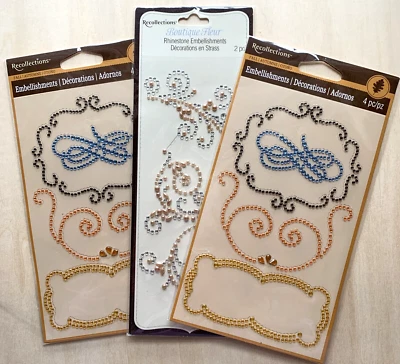 Recollections Rhinestone Embellishments Scrapbook LOT of 3 Sealed Boutique Fall - Image 1 of 3