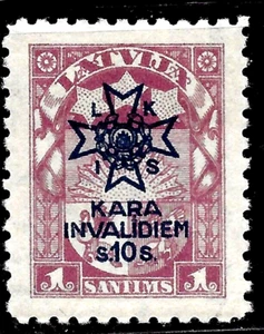 1923 LATVIA Semi-Postal OVPT"For war invalids"-Kara invalīdiem/10s+1s🔥MNH OG - Picture 1 of 2