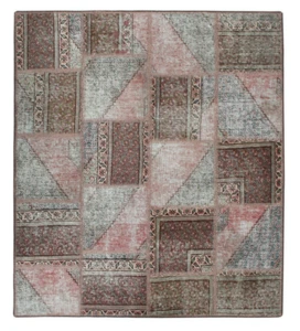 4x5 Vintage Oriental Hand Knotted Patchwork Traditional Natural Wool Area Rug - Picture 1 of 10