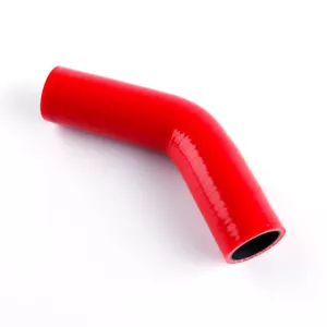 RED ID 3" 76MM 45 DEGREE ELBOW TURBO INTERCOOLER PIPE SILICONE COUPLER HOSE - Foto 1 di 6