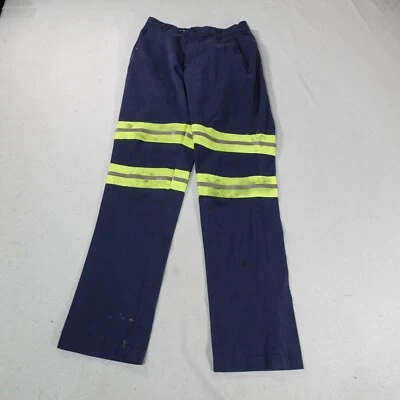 Vintage Aramark Pants Mens 28 Blue Reflective Strips Work Chino Mechanic 28x32 - Image 1 of 4