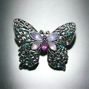 Butterfly Pendant Silver Tone Metalwork (C147) - Picture 1 of 5