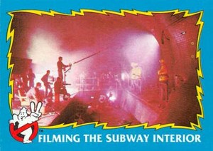 1989 Topps Ghostbusters #84 Filming The Subway Interior 👻