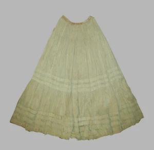 Old Vtg 1890s Womans Hand Made Fancy Petticoat Slip Amazing Work Homespun Pleats - Picture 1 of 12