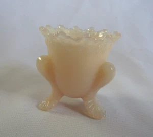 DEGENHART ART GLASS FORGET ME NOT TOOTHPICK HOLDER CROWN TUSCAN PINK - Picture 1 of 4