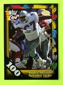 1991 Wild Card Russell Maryland 100-Stripe RC Dallas Cowboys Miami - Picture 1 of 2