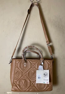 Valentino Orlandi Taupe Vegan Leather Luxury Quilted Tote with Mini Bag NWT $359 - Picture 1 of 22
