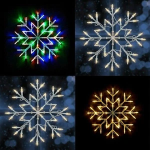 50 LED STAR SNOWFLAKE WINDOW HANGING WALL LIGHT CHRISTMAS XMAS SILHOUETTE LIGHTS - Picture 1 of 4