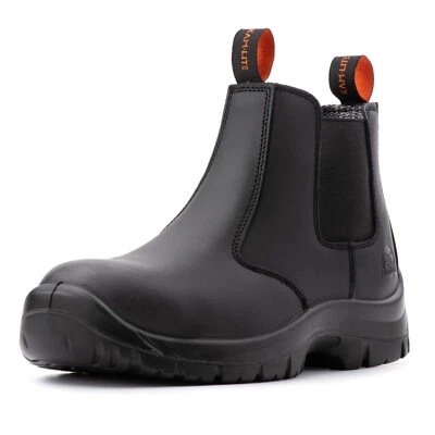 Work Boots for Men Slip on Steel Toe Boots Waterproof Non-Slip Safety Boots - Image 1 of 4