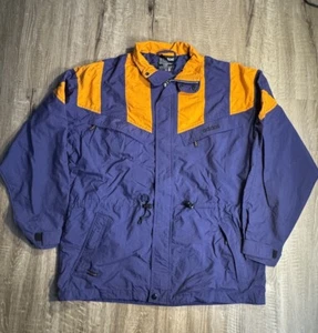 Vintage Adidas Jacket 90s Windbreaker Purple Orange Color Block Mens Size Medium - Picture 1 of 10