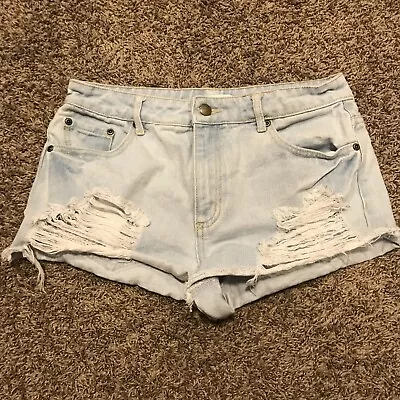 Forver 21 Mujer Is 28” Lightwash Denim Vaqueros Pantalones Cortos B1 Foto 1 de 3