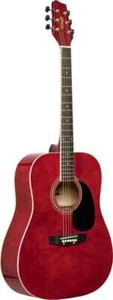 Red dreadnought acoustic guitar with basswood top - Picture 1 of 5