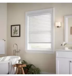 CORDLESS FAUX WOOD WHITE BLINDS 2" SLATS 34"W x 48" from HOME DECOR - Picture 1 of 12
