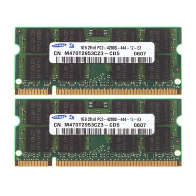 2GB 2X 1GB NEW Samsung Memory DDR2 533Mh PC2-4200 CL4 Laptop RAM 200Pin SODIMM # - Image 1 of 4
