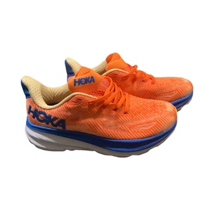 Hoka One One Clifton 9 Orange Blue 1127896 Women’s Running Shoes Size 5 B - Picture 1 of 12