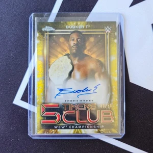 2021 WWE Topps Chrome Booker T 5 Timers Club Gold /50 Auto Wrestling Card - Picture 1 of 2