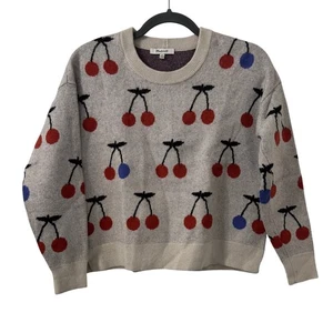 Suéter Madewell Tejido Cereza Para Mujer XS Pullover Recortado Divertido Acogedor - Imagen 1 de 3