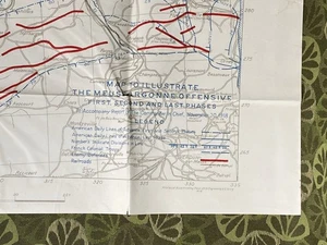 Raro Original 1918 Meuse-Argonne Mapa Ofensivo-La Batalla Americana Más Grande de la Primera Guerra Mundial-¡AEF! - Imagen 1 de 3