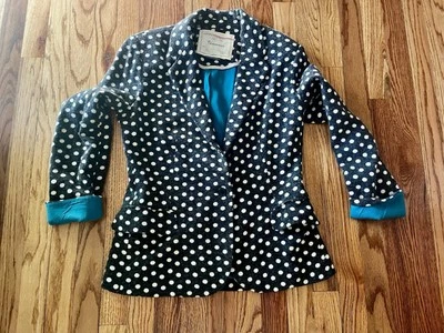 Куртка блейзер Cartonnier Anthropologie угольно-серая с белыми точками размер средний - Изображение 1 из 4