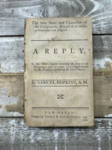 1769 Antique Colonial American Sermon "Reply to Mr. Mills" Samuel Hopkins - Picture 1 of 11