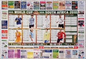 World Cup South Africa 2010 Poster Calendario Incontri - Picture 1 of 1