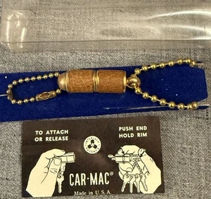 Car-Mac Key Chain Vintage Plunger Style Dual Side Brown - Picture 1 of 3