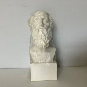 Vintage Socrates Alabaster Carved Grecian Greek Philosopher Figurine Bust - Picture 1 of 6