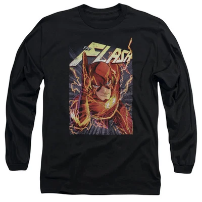 Jla Flash One Mens Long Sleeve Shirt Black Officially Licensed - Image 1 of 3