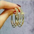 1.60Ct Round Moissanite Huggie Hoop Push Back Earrings In 14k Yellow Gold Plated