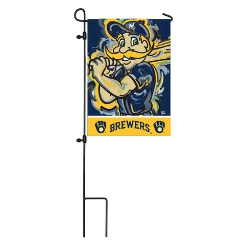 Milwaukee Brewers, Suede Mascot (MLB) 2 Sided Decor. Garden Flag FREE SHI Cover
