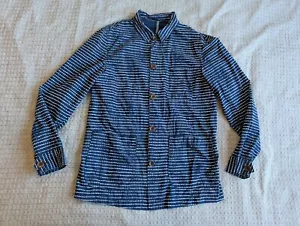 Epaulet Los Angeles Chore Coat Men 38 Blue White Doyle Jacket Lightweight Cotton - Picture 1 of 13