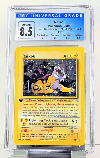 PSA 8 Pokemon Raikou Neo Revelation 1st Edition Rare #22 NEAR MINT