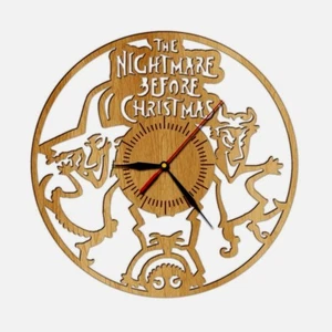Nightmare Before Christmas design wooden wall clock home kids playroom movie [3] - Picture 1 of 1