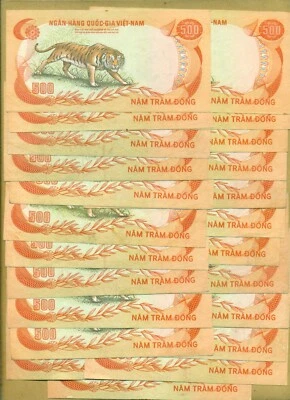 Vietnam Tiger notes 1972 500 Dong P. 33a , Lot of 23 notes - Image 1 of 4