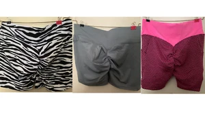 3 Pack Women Shorts Butt Lift Yoga Pants Scrunch Booty Workout Leggings HOT XL - Picture 1 of 7