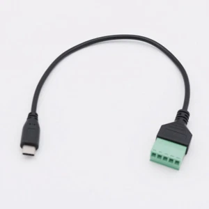 USB 3.1 Type-C Male to 5 Pin Screw Terminal Connector Shield Adapter Cable 30cm - Picture 1 of 11