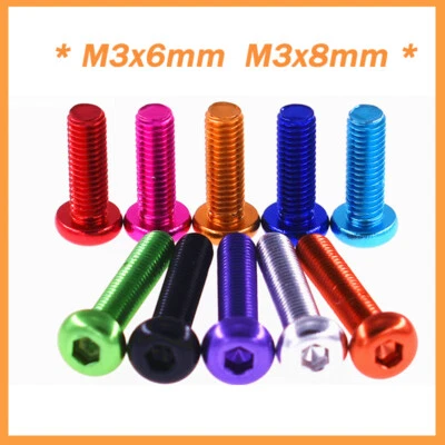 Tornillos Allen cabeza hexagonal de aleación de aluminio M3 6 mm 8 mm Foto 1 de 4