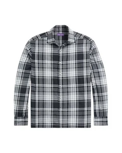 Ralph Lauren Purple Label Black White Plaid Muslin Dress Shirt S New $495 - Picture 1 of 6