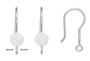 Filo auricolare, 100 ami da pesce acciaio inox placcati in argento 21 mm con spirale rotondo 6 mm* - Foto 1 di 2