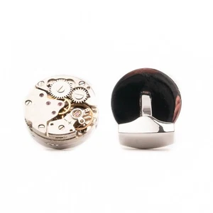 CUFFLINK Steampunk Watch Movement Shape Mens Shirt Vintage Gear Watch Cuff link - Picture 1 of 3