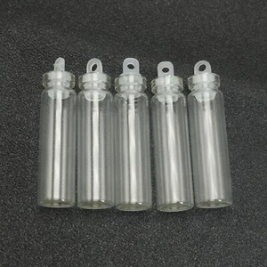 100 Mini Empty Glass Stopper Bottles Pendant Vials Wish Bottles 11X35mm (2ml) - Picture 1 of 4