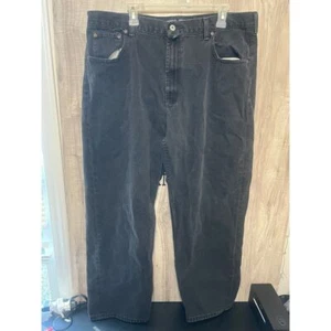 Nautica VTG 90s Carpenter Jeans Grunge Skater Workwear Men's 42x30 black Skater - Picture 1 of 11