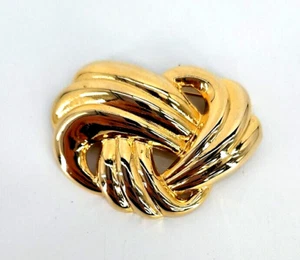 Love Knot Statement Brosche Anstecknadel Wirbel goldfarben 2,50" breit - Bild 1 von 4