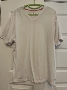 Camiseta blanca manga corta Cremieux para hombre logotipo pequeño M B19 - Imagen 1 de 6