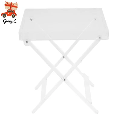 Acrylic Folding Tray Table Clear Acrylic Side End Table Square Coffee Table - Image 1 of 4