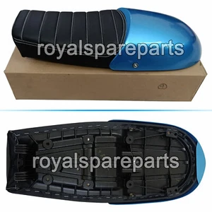 Adapté Pour Royal Enfield Gt & Intercepteur 650 D27 Cuir Double Siège & Bleu Col - Photo 1/9