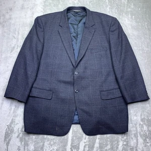 Joseph & Feiss Blue Plaid 100% Lambswool Blazer Sport Coat Sz 50 R Preppy - Picture 1 of 9